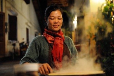 A Young Women Making Crepes