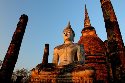 Sukhothai, l'alba della felicità in Thailandia. 